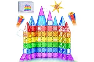 Colelulu 60PCS Diamond Magnetic Tiles Kids Toys for 3+ Year Old Boy and Girl Birthday Gifts, Magnetic Blocks Building Games for Kids, STEM Learning Autism Sensory Toys for Toddlers Ages 3-5, 5-7, 4-8