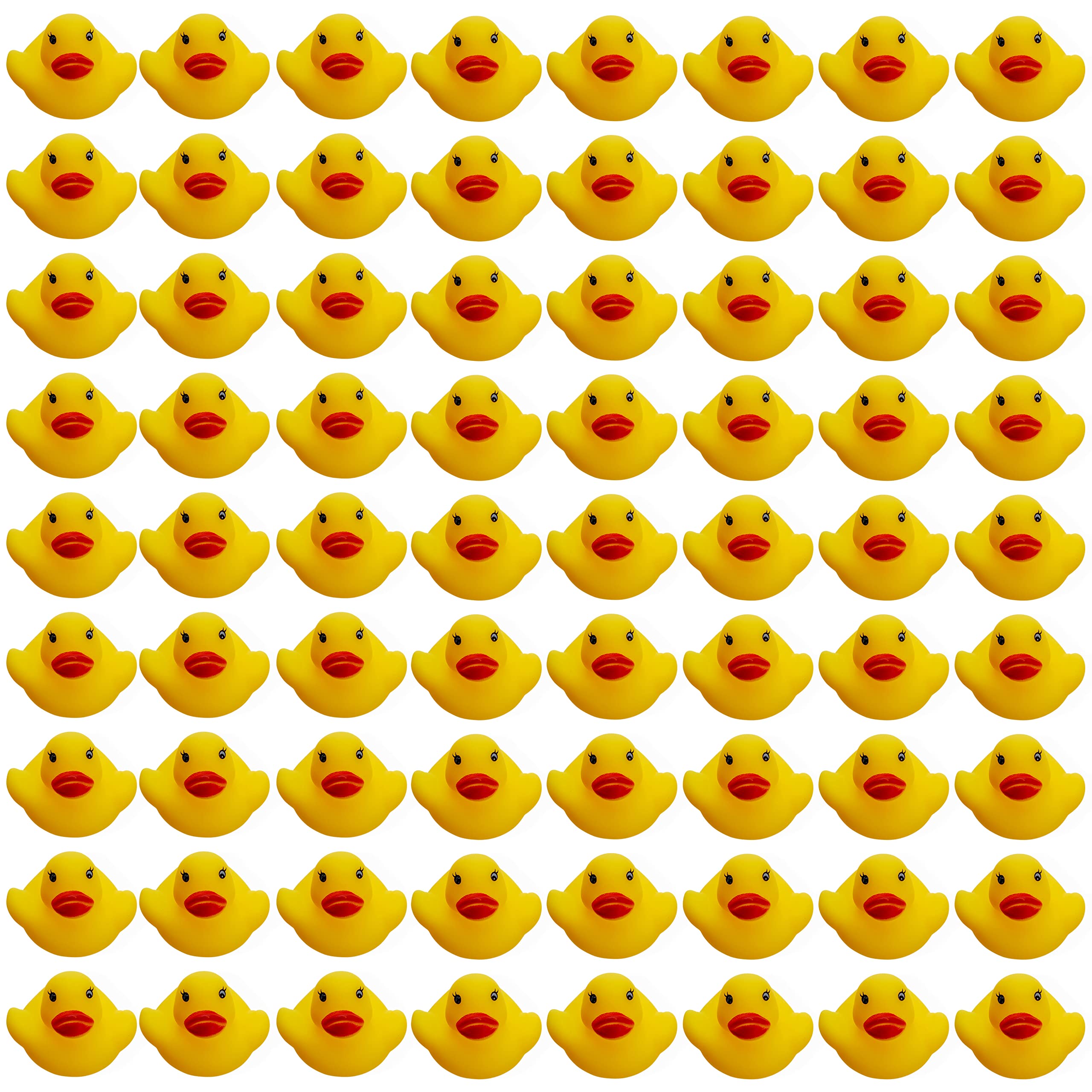 The Twiddlers - 75 Mini Squeaky Rubber Ducks, Small Bath Water Play Toys for Kids Paddling Pool, Games, Party Bags - 3cm x 4cm