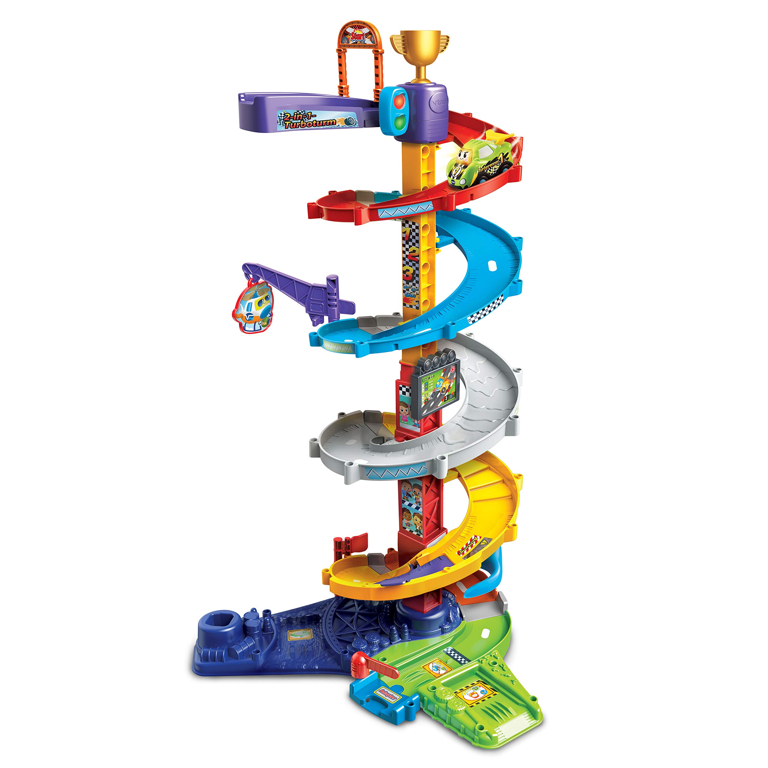 VTech 80-535004 TUT Baby Speedster 2-in-1 Turbo Tower Baby Toy, Racetrack, Parking Garage, Car