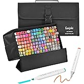 SANJOKI Alcohol Markers 120 colors,Broad&Fine Dual Tip, Permanent Artist Sketch Markers for Artist and Beginner
