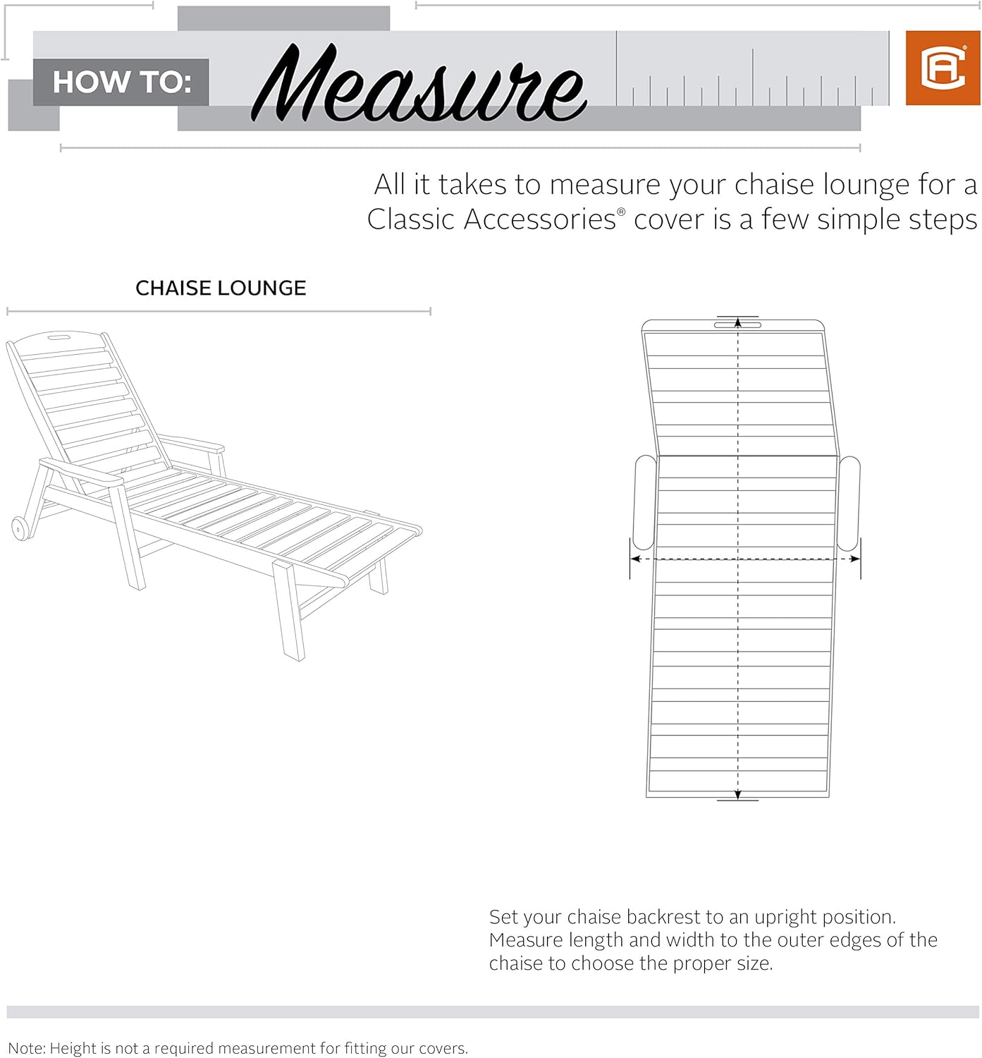 Classic Accessories 55-583-141501-00 Veranda Water-Resistant 65 Inch Steamer Patio Chaise/Deck Chair Cover, Pebble, Steamer Deck Chaise Lounge : Garden & Outdoor