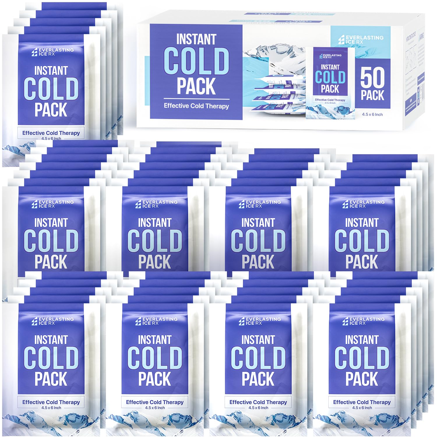 Photo 1 of 20 Pack - Instant Cold Packs - Instant Ice Packs for Injuries | Disposable Cold Compress Ice Pack for Pain Relief, Swelling, Inflammation, Sprains, Toothache - Cold Pack for Athletes