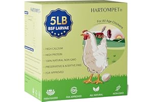 HARTOMPET 5LB Dried Black Soldier Fly Larvae, Non-GMO & Nutrient-Packed Chicken Feed, Strong Egg Production and Health, Rich in Calcium for Healthy Hens and Ducks, Better Than Dried Mealworms