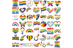 JEEFONNA 180+ Pcs Pride Temporary Tattoos, 20 Sheets LGBT Rainbow Temporary Tattoos, Waterproof Rainbow Flag Tattoo Stickers for Pride Equality Parades