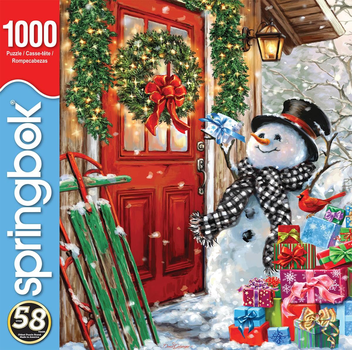 Springbok 1000 Piece Jigsaw Puzzle Delivering Gifts - Unique Cut Pieces