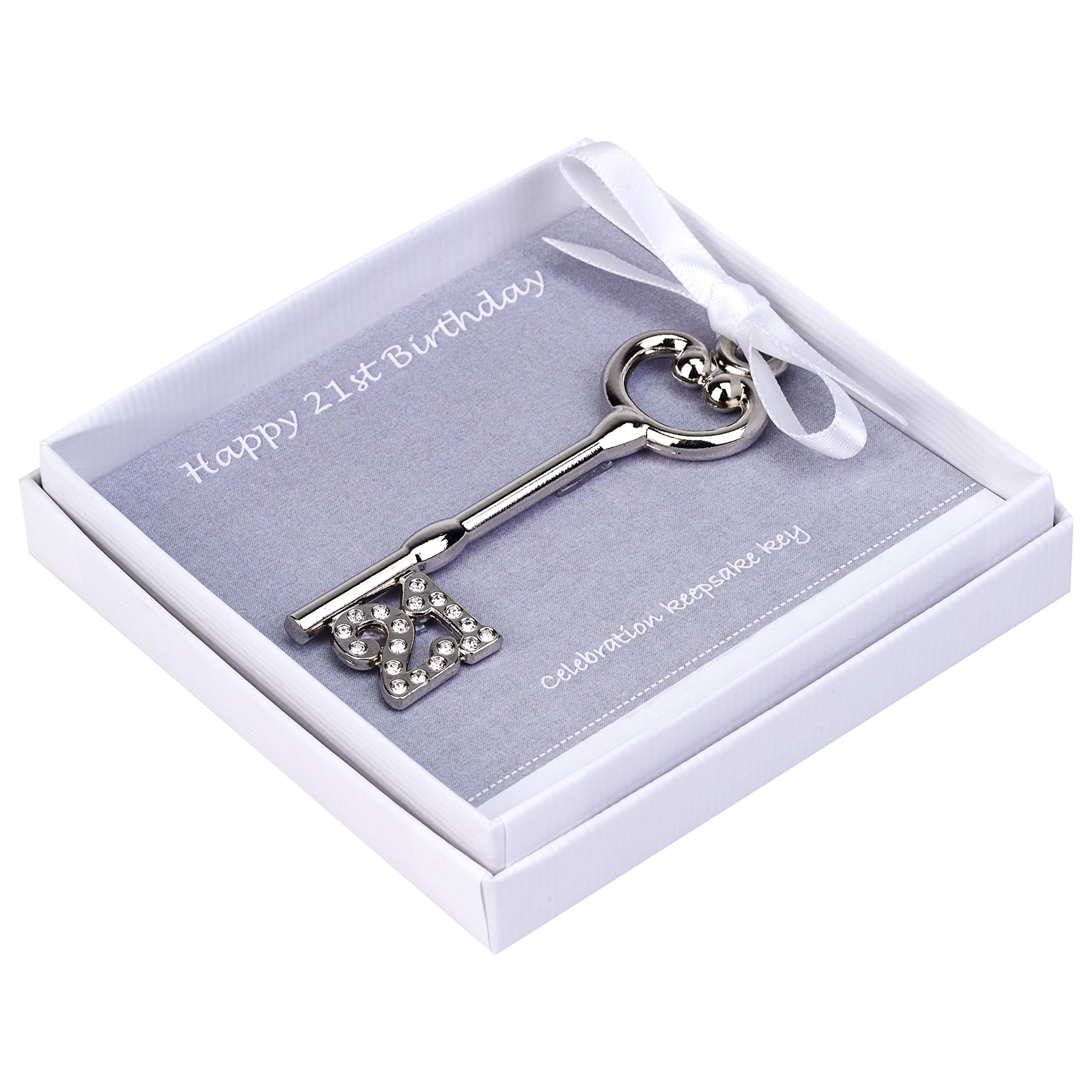 21st Birthday Metal Key in smart branded presentation box