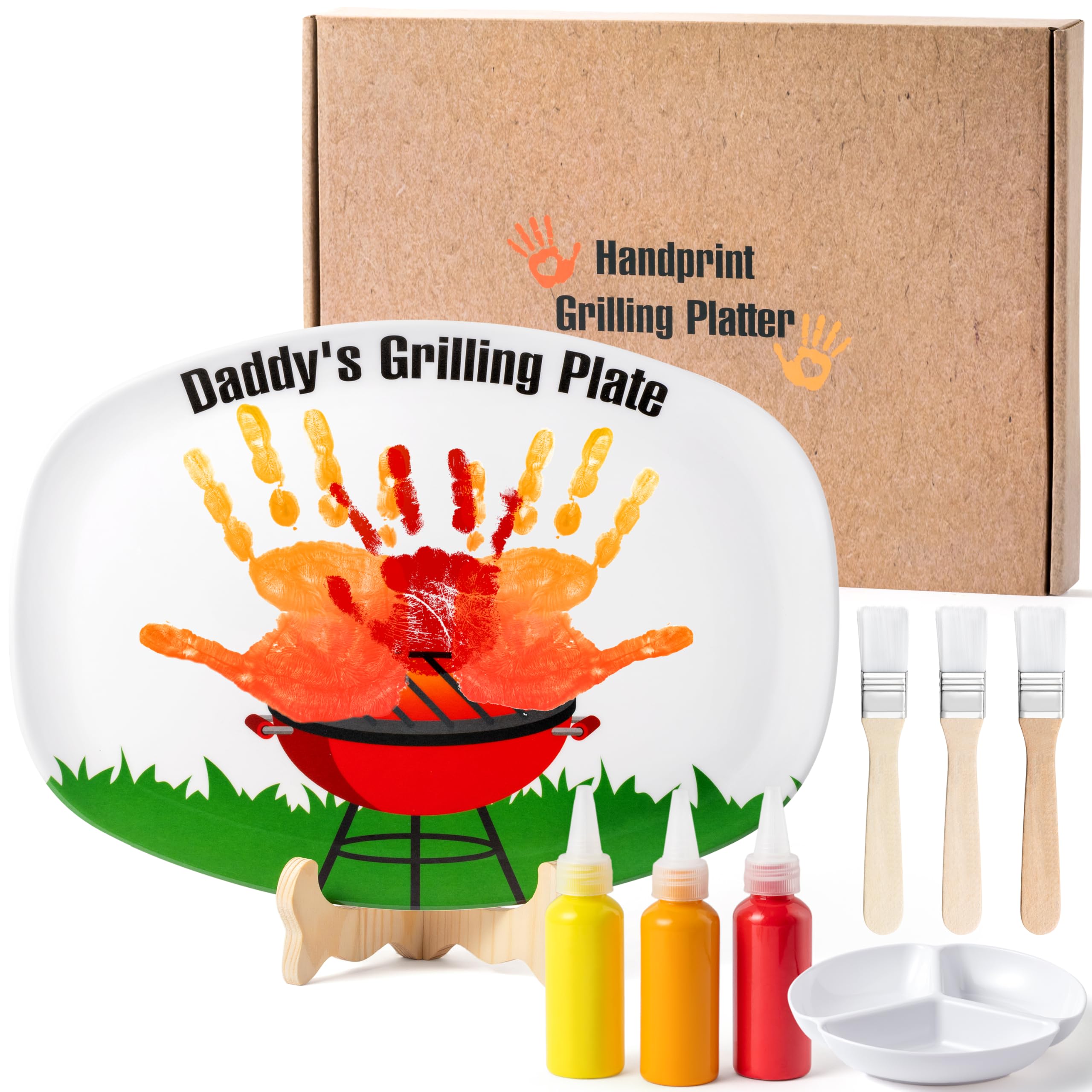 Photo 1 of ***Paretial set****
R HORSE DIY Daddy's Grilling Plate with Handprint, Personalized BBQ Dad Grilling Plate, Funny BBQ Platter Craft Gift from Wife Kid, Christmas Birthday Father's Day Present for Dad Grandpa Husband