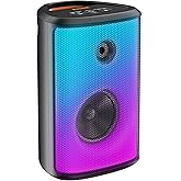 BUGANI Bluetooth Speaker Loud, 120W Portable Wireless Speakers with Punchy Bass and Loud Sound, LED Lights, 15H Playtime, IPX6 Waterproof, Support AUX/TF Card/USB, Big Party Speaker for Outdoor