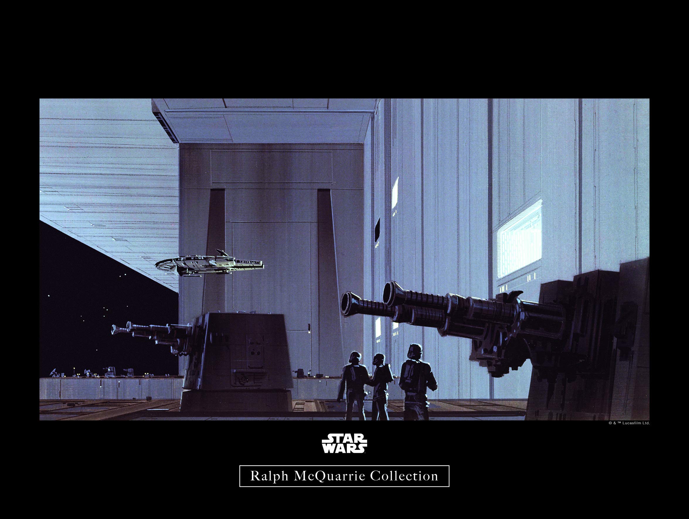 Komar Wall Picture Star Wars Classic RMQ Death Star Hangar Children's Room Decoration Art Print Without Frame WB131-40x30 Size 40 x 30 cm (Width x Height)