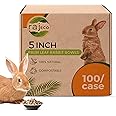 Raj Bulk Disposable Palm Leaf Bowls for Bunnies – 4 Packs of 25 (100 Bowls Total) | 5" Compostable Natural Bowl | Safe Bunny Chew Toys & Treat Dishes | Eco-Friendly Bamboo Alternative