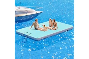 Specraft Inflatable Floating Dock, Non-Slip Air Dock Platform loating Island Raft with Rope Ladder for Pool Lake Beach Ocean