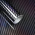 Lypumso 2D Holographic Carbon Fiber Vinyl Wrap, High Gloss Black Chrome Wrapping Film with Air Release Technology Auto Car Sticker Decal Sheet, Self Adhesive DIY Paint Replacement Wrap Roll 1ft x 5ft