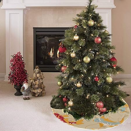 Immagini Di Natale Ironiche.Gonna Per Albero Di Natale Simpatiche Creature Marine Pesce Blu Carpa Stampa Bandiera Gonna Per Albero Gonna In Poliestere Per Albero Estivo Tappeto Per Decorazioni Per Feste Per Feste Ornamenti Di N