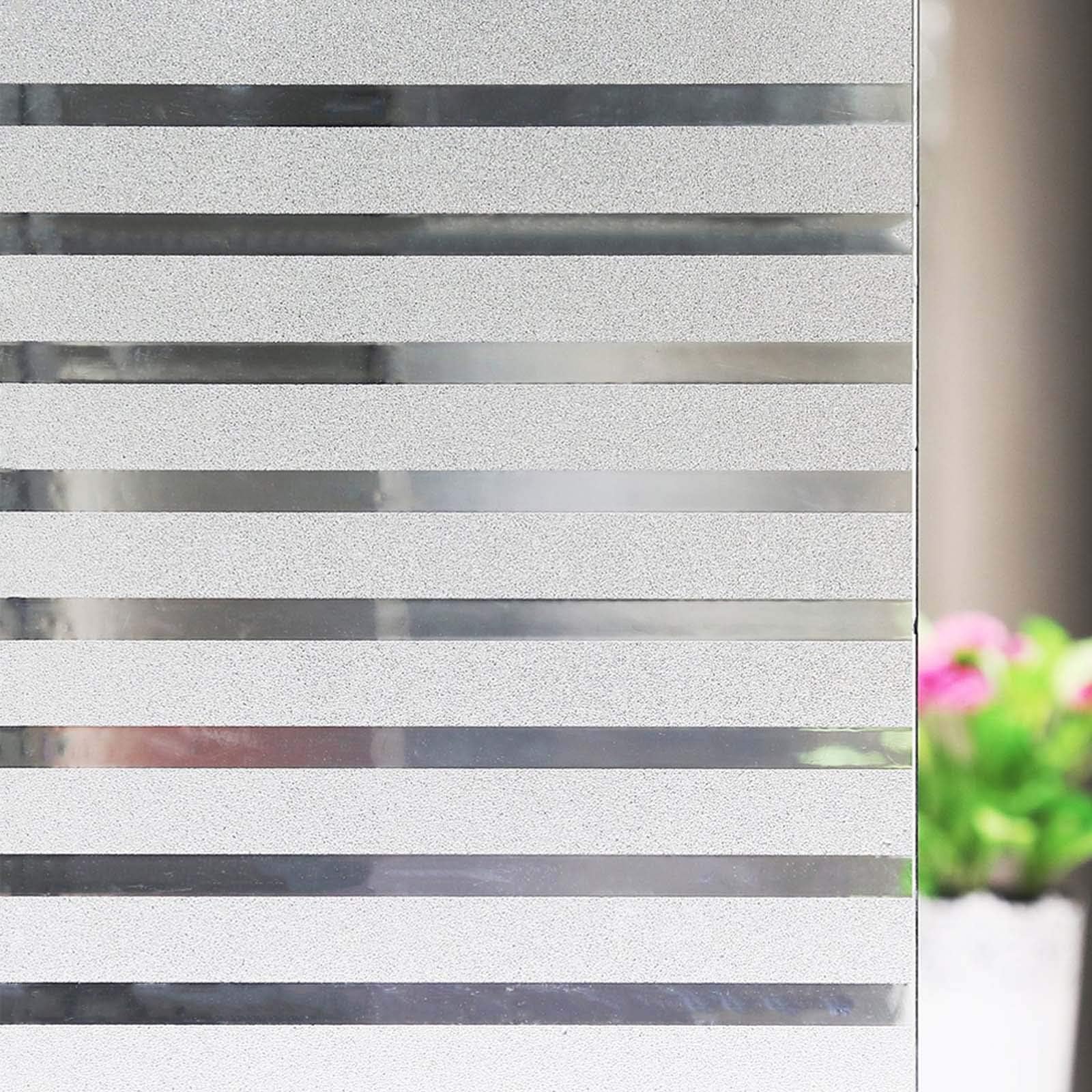 (Stripe Film) - Window Film No-Glue Privacy Window Film Stripe Window Sticker Use for Office and Home