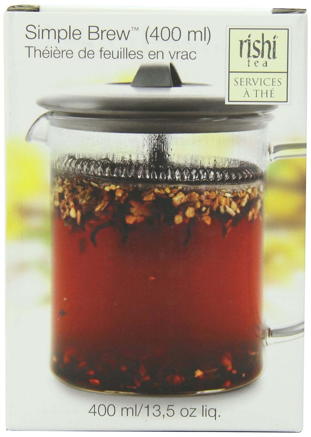 Rishi Tea Simple Brew Loose Leaf Teapot, 13.5 Ounces (400ml)