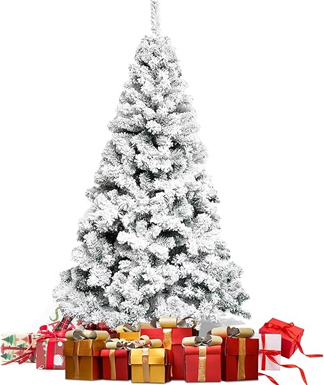 Amazon Com Snow Flocked Christmas Tree 7 5ft Artificial Christmas Tree With Storage Bag Hinged Xmas Tree 1100 Branch Tips Unlit White Pine Christmas Tree For Holiday Festival Decoration With Metal Stand Home Amazon Com Snow Flocked Christmas Tree 7 5ft Artificial Christmas Tree With Storage Bag Hinged Xmas Tree 1100 Branch Tips Unlit White Pine Christmas Tree For Holiday Festival Decoration With Metal Stand Home