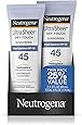 Neutrogena Ultra Sheer Dry-Touch Sunscreen, Broad Spectrum Spf 45, 3 Fl. Oz., Pack Of 2