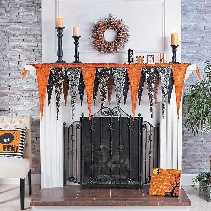 Halloween Fireplace Mantel Scarf (Over 6 feet