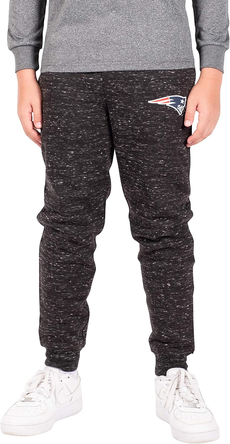 Ultra Game Boys' NFL Black Snow Fleece Jogger Sweatpants
