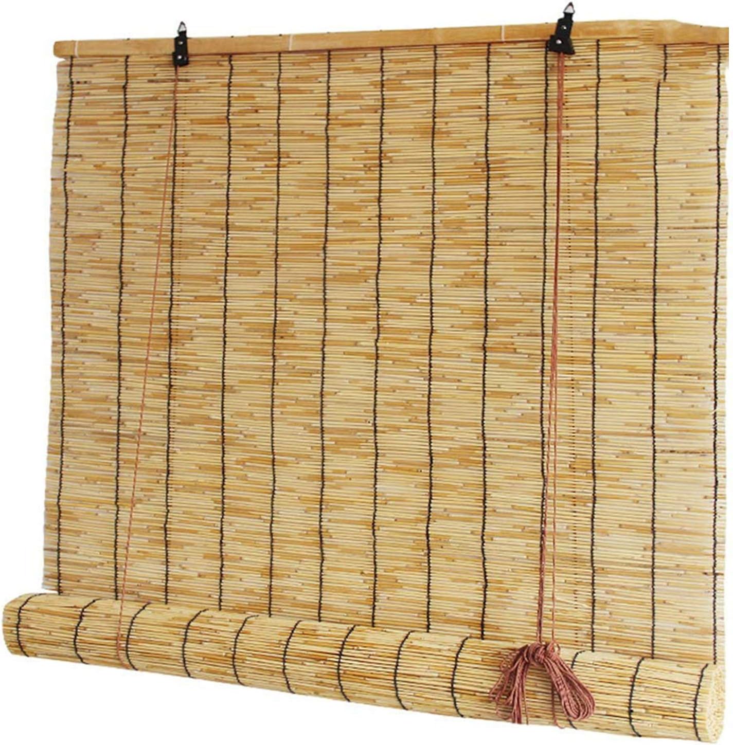 flycqb Reed curtain, Natural Bamboo Blind, Reed Curtain Roll Up Blinds