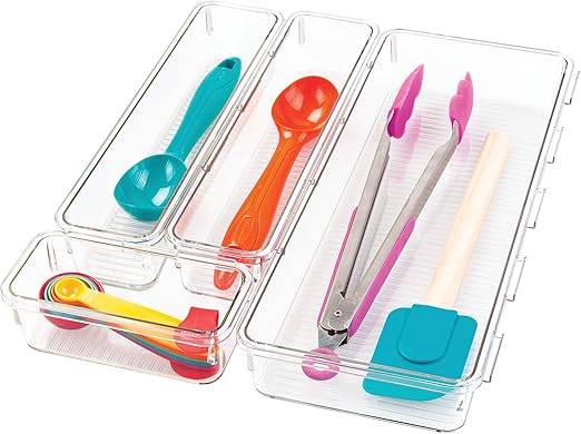 Amazon Com Idesign Linus Interlocking Drawer Organizers For
