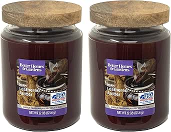 Amazon.com: Better Homes Gardens 22oz Scented Candle, Warm Leathered