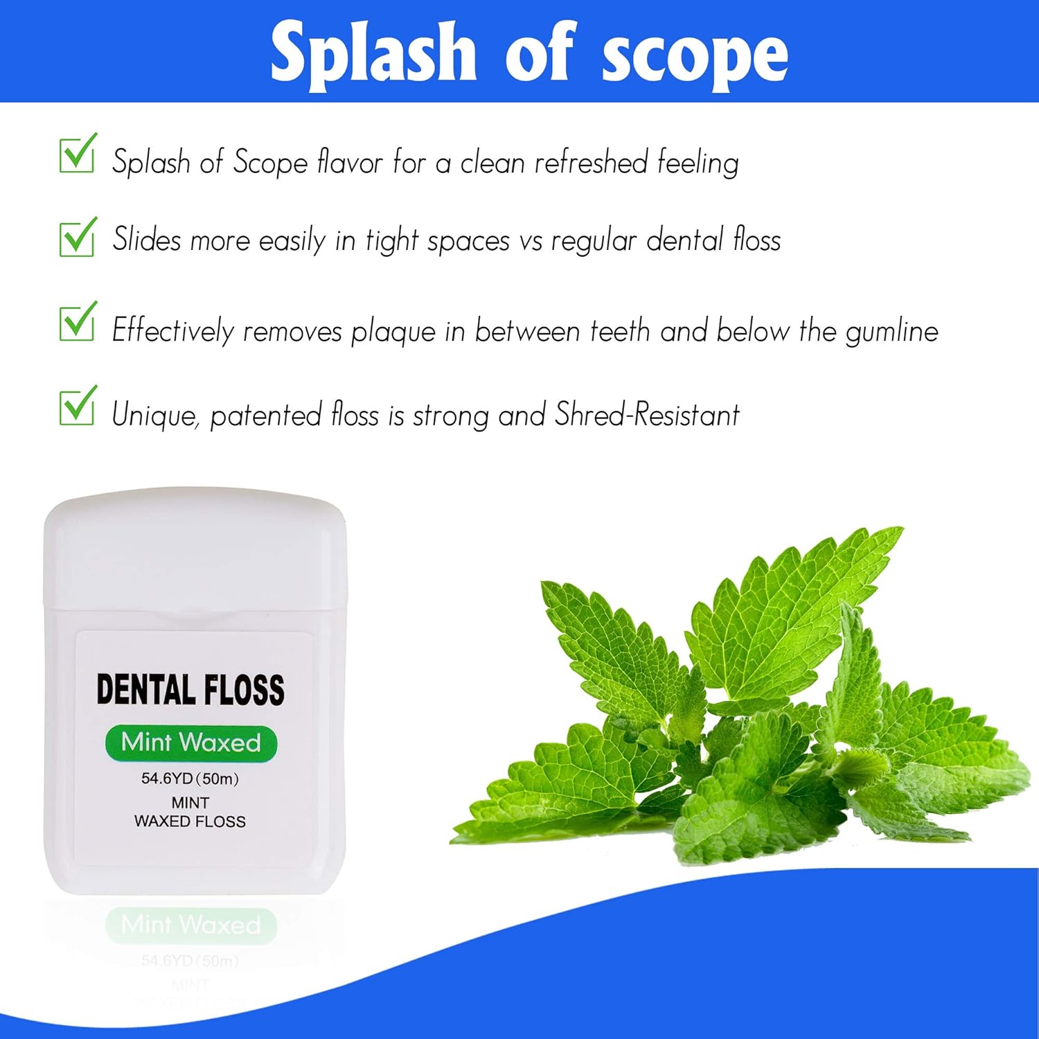 4 Pack Waxed Dental Floss for Plaque and Food Removal, Refreshing Mint Flavor Deep Clean Floss - Natural Waxed for Comfort Flossing Extreme Clean for Adults, Teens, Kids, Perfect Size for Travel: Health & Personal Care