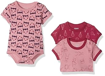 Care Baby - Mädchen Kurzarm-Body 3er und 6er Pack
