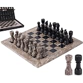 Marble Range Marble Chess Set for Adults 12" Strategic Board Game | Oceanic and Black, 2 Extra Queens, 32 Chess Pieces, 1 Storage Box, Handmade Chess Set &amp; Marble Chess Board, Elegant Gift