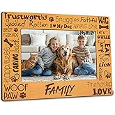 Hsupl Frame For 4"x6" Photos, Paw Print Picture Frame Gifts For Dog Lovers, Dog Memorial Wooden Photo Frame, Office & Home Desktop Decorations - A20