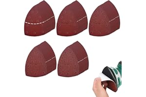 Triangle Mouse‑Style Sander Sandpaper Set, 50‑Piece (10×P40 / P80 / P120 / P180 / P240), 152×152×105 mm, 11‑Hole Dust Extract
