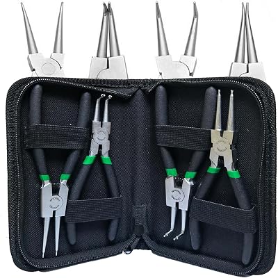 Fleetise 6 Inch Snap Ring Pliers Set 4pcs Internal External Ring Pliers