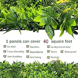 ODTORY Artificial Plant Wall Roll: 4FT X10FT