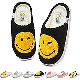 Cehobo Kids Smiley Face Slippers丨Boys Girls Soft House Slipper丨Memory Foam Plush Comfy Warm Fuzzy Smile Happy Face Shoes Non-slip Indoor Winter