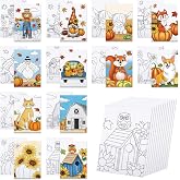 12 Packs Thanksgiving Pre Drawn Canvas to Paint, 5