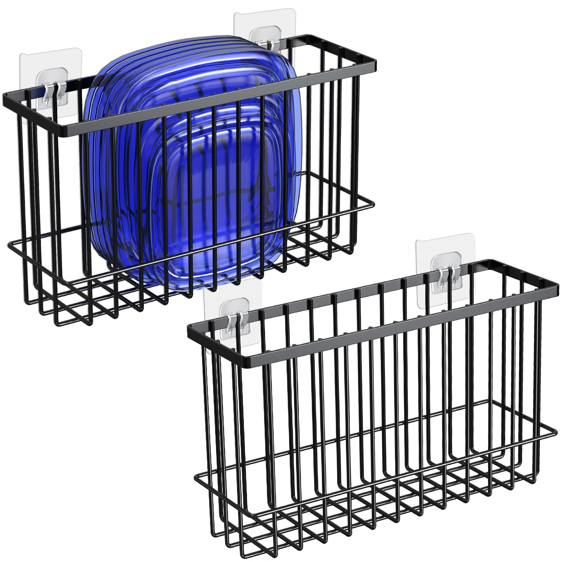 NiHome 2-Pack Kitchen Cabinet Door Storage Box,Wall Mounted Metal Storage Boxes,Cabinet/Bathroom/Fridge Organiser Storage Box