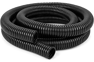 Electriduct 2" Flame Retardant Wire Loom Polypropylene Split Tubing Corrugated Conduit (48mm ID) - 10 Feet - Black