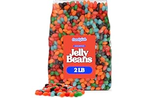 CANDYLISH Jelly Beans – 2 lb Bulk Bag | Assorted Flavors: Strawberry Orange, Blue Raspberry, Watermelon, Grape, & Apple | Perfect for Candy Lovers, Parties, Easter & Gifting