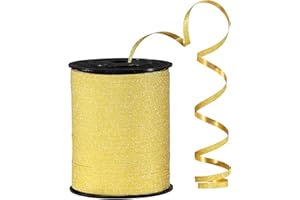 Gold Glitter Curling Ribbon 500 Yards Gold Ribbon of Perfect for Gift Wrapping Balloons Curly Decorations Thin 3/16" Ribbon f