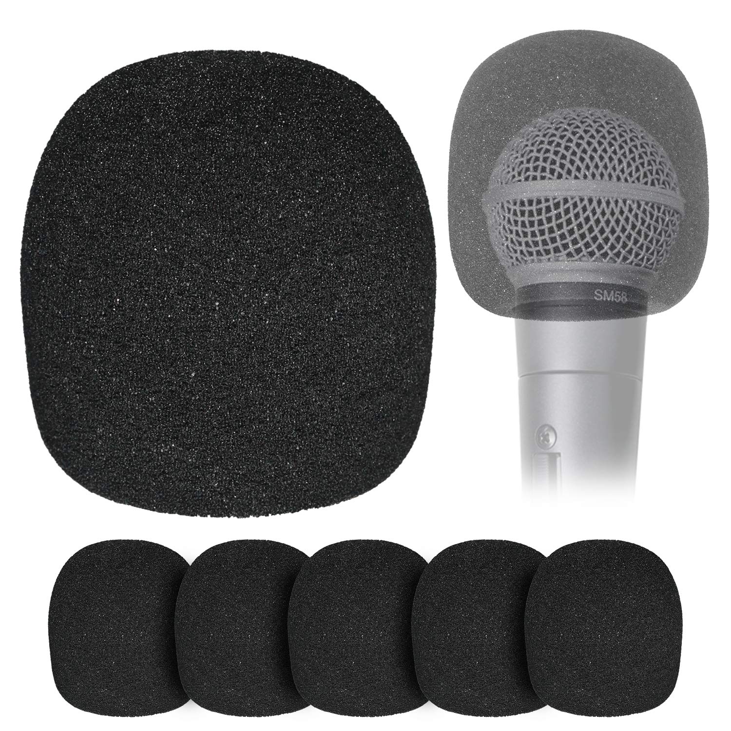 Foam Windscreen Pop Filter for Ball-Type Microphone - 6 Pack Windscreen Foam Cover for Handheld Mics to Reduce Plosive Wind Noises by YOUSHARES