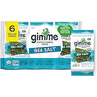 gimMe - Sea Salt - Organic Roasted Seaweed Sheets - Keto, Vegan, Gluten Free - Great Source of Iodine & Omega 3’s - Healthy O