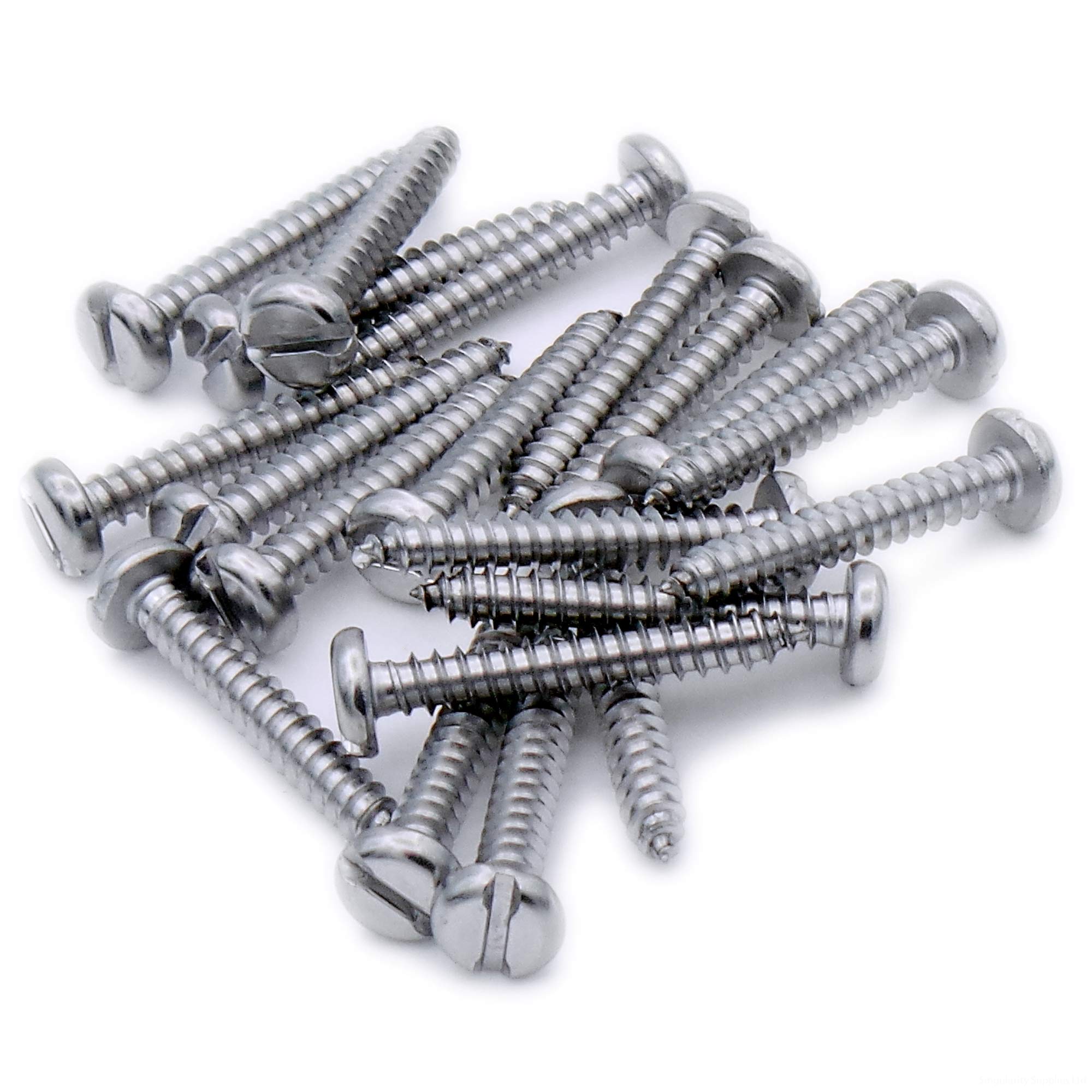No.8 x 0.5 (4.2mm x 13mm) Slot Pan Self-Tapping Screw - Stainless Steel (A2) (Pack of 20)
