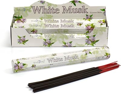 STAMFORD INC. White Musk Incense Sticks 20 Sticks x 6 Packs 120 Sticks