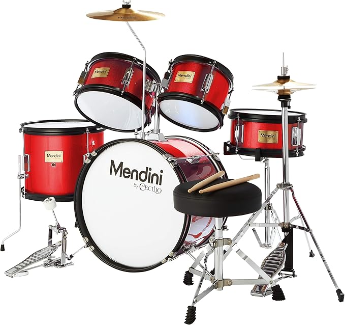 Mendini by Cecilio 16 inch 5-Piece Complete Kids / Junior Drum Set