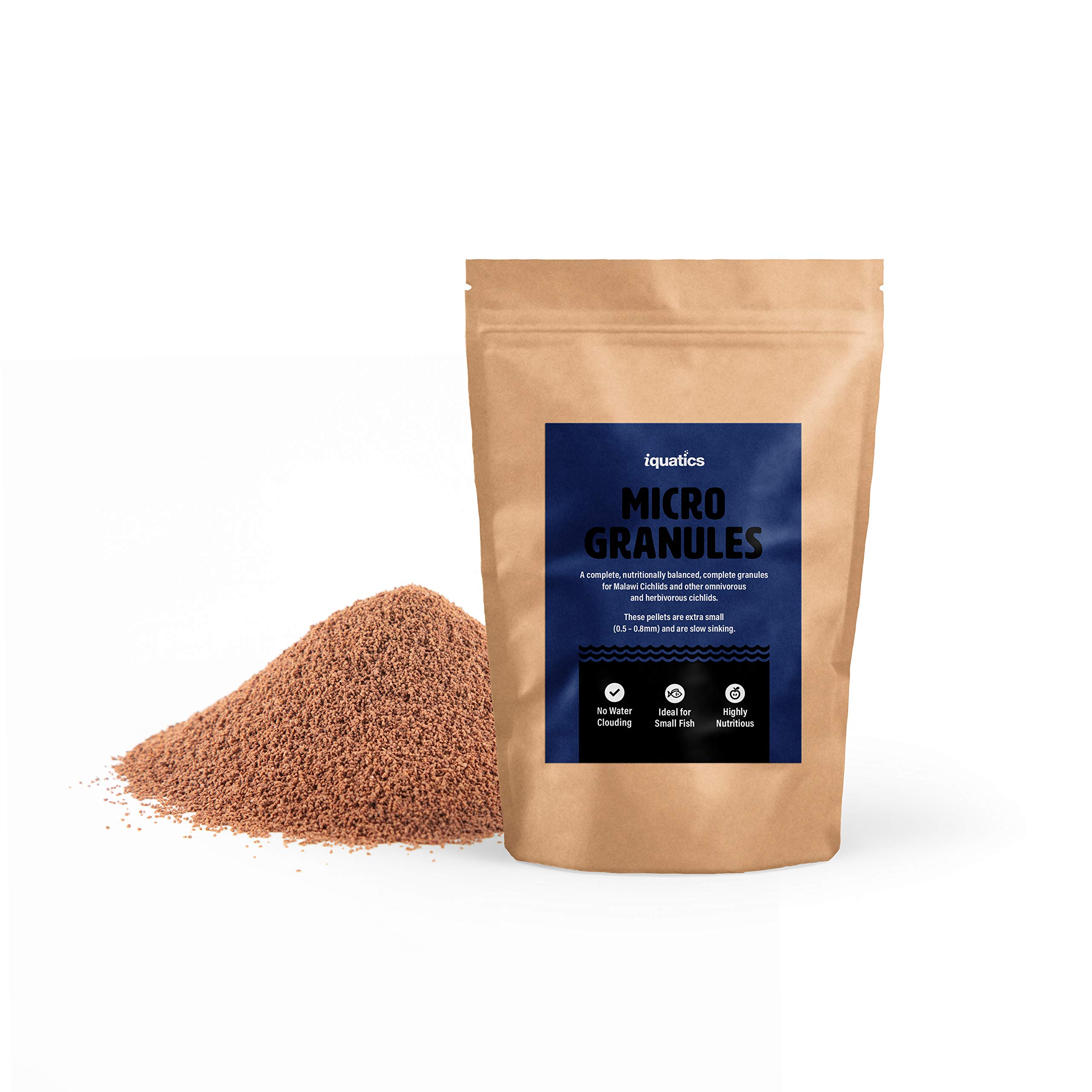 iQuatics Slow Sinking Tropical Fish Micro Granules, 100g