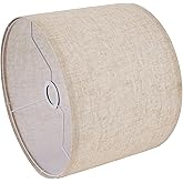 Beige Lamp Shade, Large Drum Lampshade 13''Top X 13'' Bottom X 10'' High, Replacement Lamp Shade Natural Linen Hand Crafted for Table Lamps Floor Lamps Chandelier Lamp, Easy Assembly Required