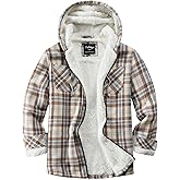 Puhope Womens Fleece Lined Jacket Fleece Zip Up Jacket Flannel Plaid shirt jacket Full Zip Hoodies for Women