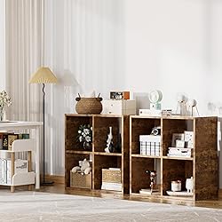COMHOMA 4 Wood Cube Storage Organizer with Open