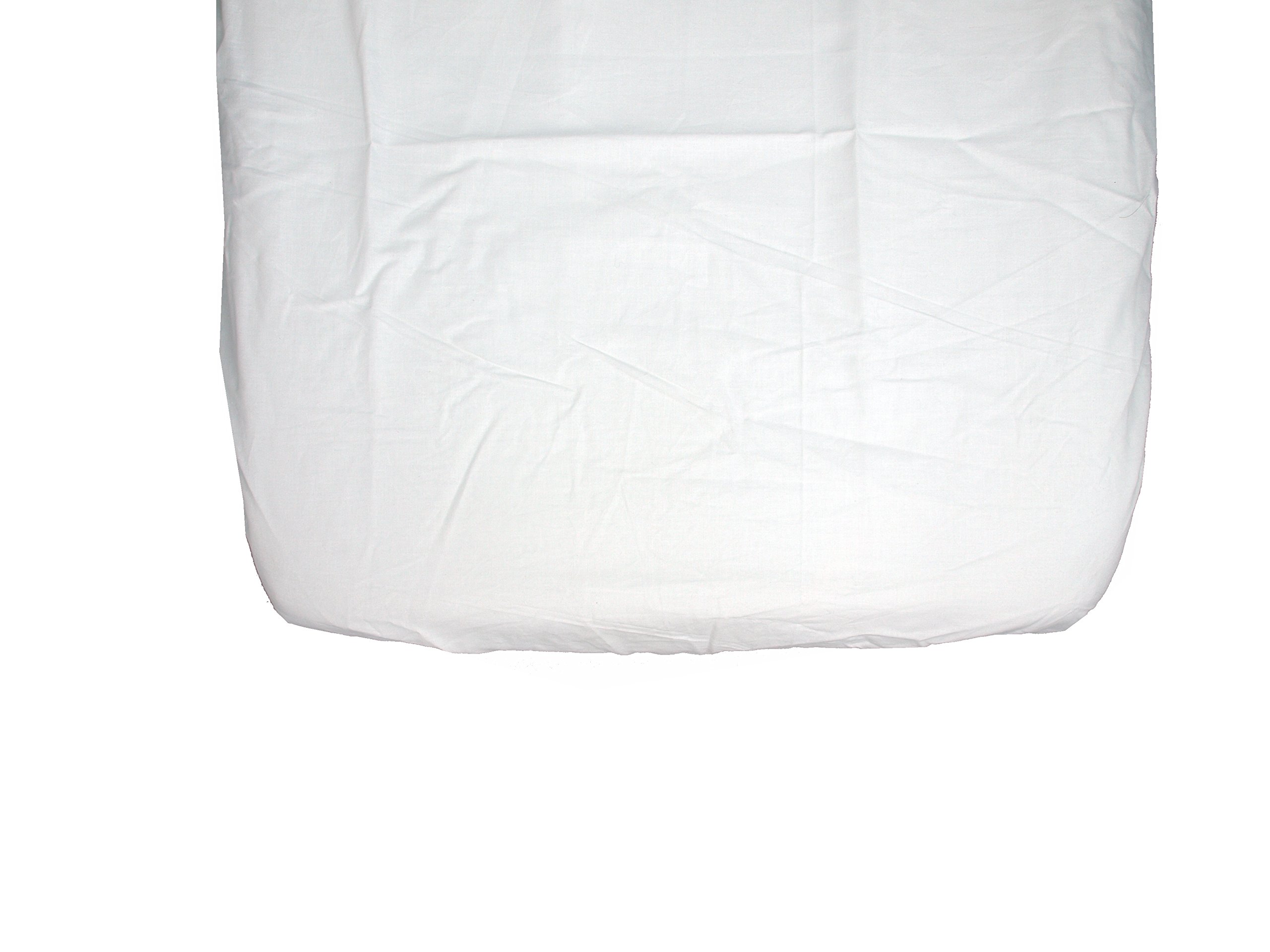 Ti Tin Pack of 2 Fitted Sheets for Cot Bed, 100% Cotton in White, Adjustable with Elastic Band, 35 x 75 cm