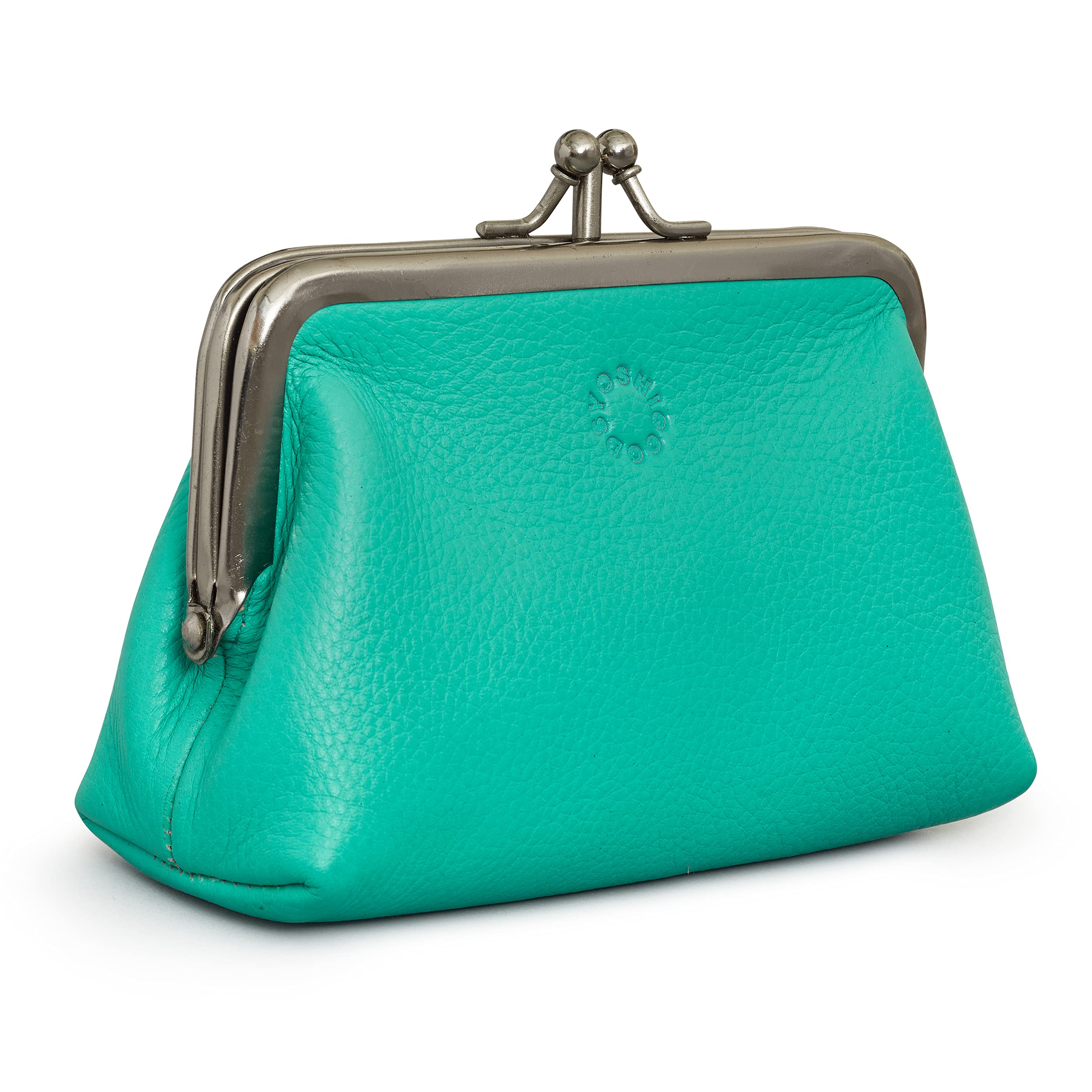 Genuine Leather Triple Frame Aubrey Purse by Yoshi (Jade Green)